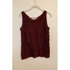 Ann Taylor Loft Ruffle Tank Shell Size M